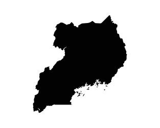 Uganda Black White Map Royalty Free Vector Image