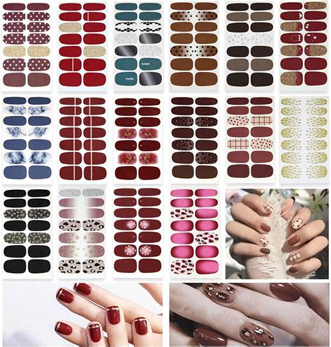 Scettar Nagelsticker Bl Tter Sticker Set Mit Mini Nagel Dateien