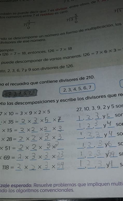 Completa Las Descomposiciones Y Escribe Los Divisores Que Resultan