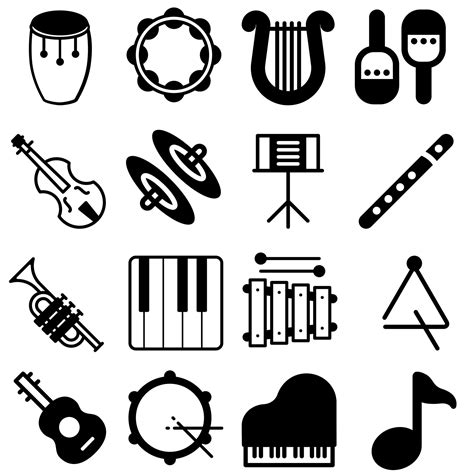 orquesta iconos música icono vector colocar musical instrumentos