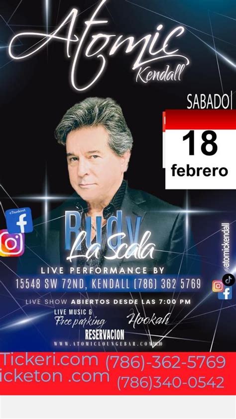 RUDY LA SCALA EN CONCIERTO ! MIAMI FLORIDA Tickets Boletos at Atomic Kendall | Miami, Florida ...