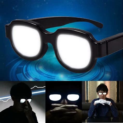 Funny Japanese Anime Cosplay Glasses Unisex Led Light Glowing Glasses Cosplay Party Photo Props