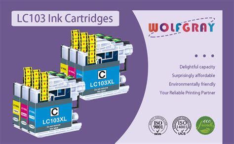 Amazon Wolfgray Lc Xl Color Ink Cartridges Pack C M Y