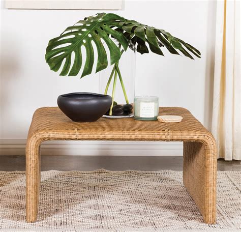 Juanita Square Rattan Coffee Table Natural Kfrooms