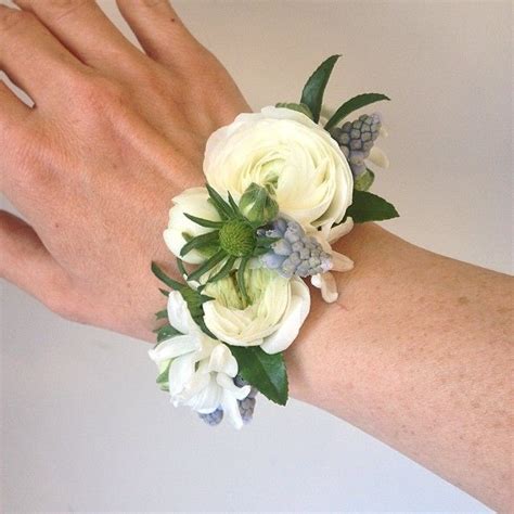 Ranunculus Wrist Corsage Cuff Bracelet Fresh Floral Bracelet