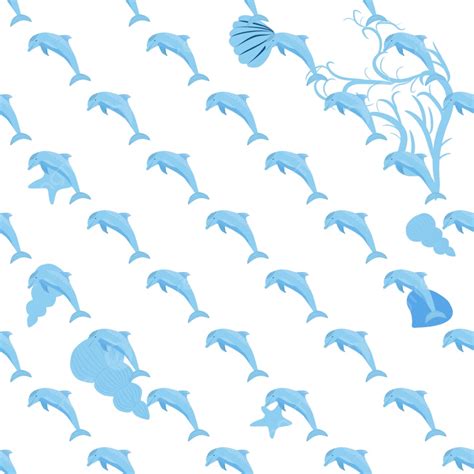 Dolphin Seamless Pattern Blue Animal Background Caribbean Vacation