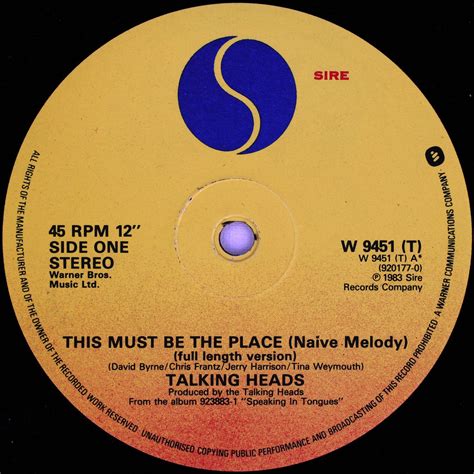 Talking Heads This Must Be The Place Naive Melody Flickr