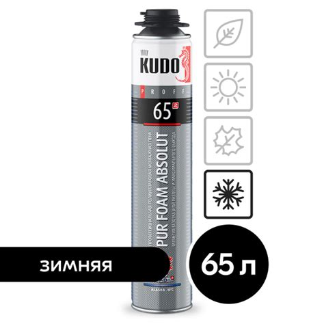 Профессиональная монтажная пена KUDO "ABSOLUT PROFF 65 ALASKA" Зимняя ...