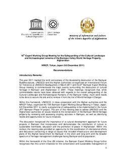 Expert Working Group Releases Recommendations For Bamiyan Valley