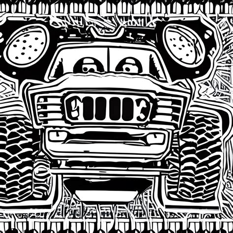 Disegno Di Monster Truck Car Competition Crush Da Colorare Creative