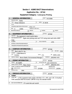 Fillable Online Radtech Section I Aqmd Bact Determinations Application