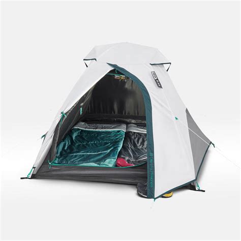 2 person blackout poled tent - MH100 Fresh & Black - Decathlon
