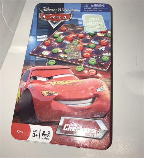 Disney Pixar Cars Racing Series Checkers Set Tin Case New Ebay