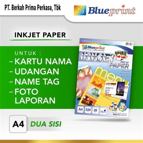 Jual BLUEPRINT Kertas Inkjet Inkjet Double Sided Paper A4 220 Gsm Di