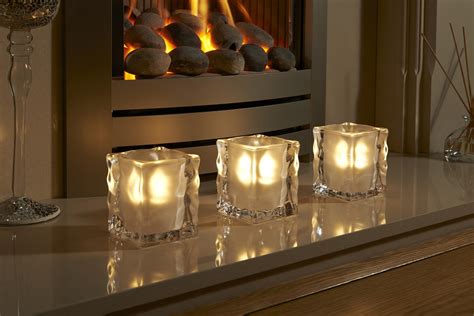 Auraglow Frosted Polished Glass Led Tea Light Candle Holders Ebay