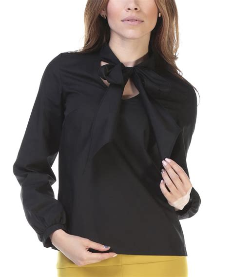 Black Tie Neck Top Plus Too Tie Neck Tops Tops