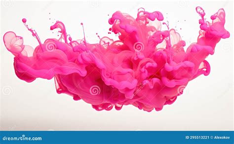 Abstract Pink Paint Splash Isolated On White Background 3d Render