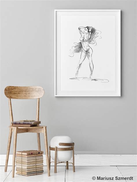 Naked Woman Figure Poster Naked Woman Print Naked Body Etsy