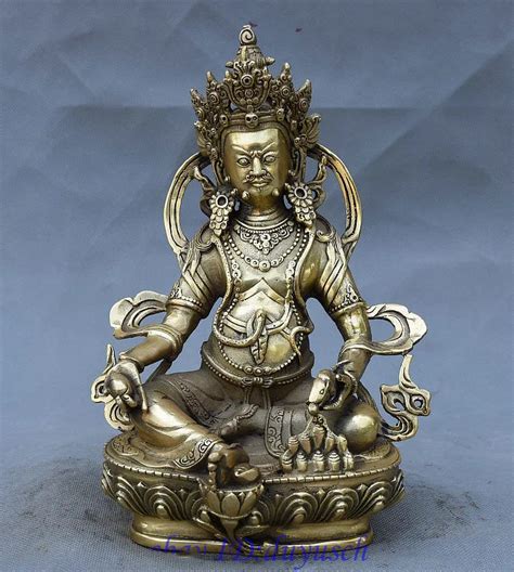 Handwerk Statue Tibetischen Buddhistischen Tempel Messing Reichtum