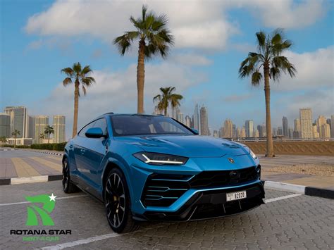 Rent Lamborghini Urus Light Blue In Dubai Rotana Star