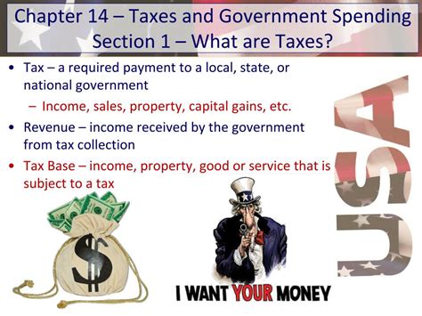 Ppt Chapter 14 Taxes And Government Spending Section 1 What Are