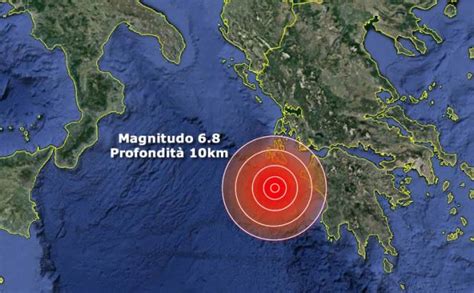 Scossa Di Terremoto Violento Di Magnitudo 6 8 In Grecia Avvertito