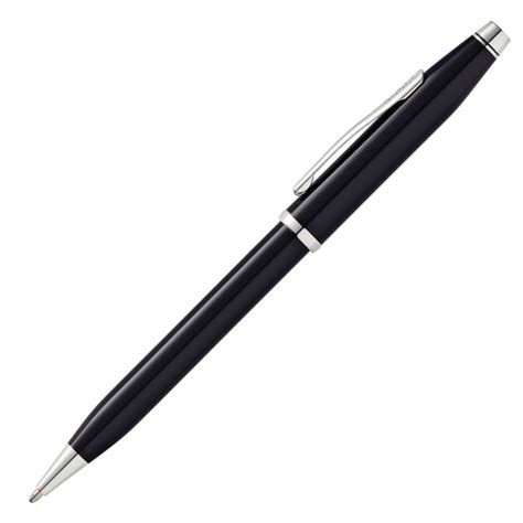 Cross Century Ii Ballpoint Pen Black Lacquer Rhodium Trim At Wg