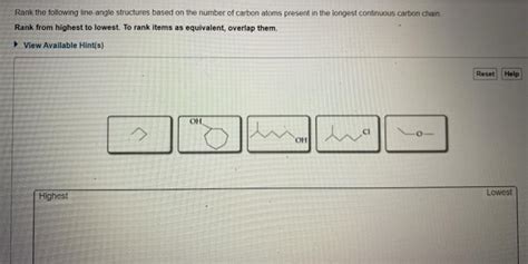 Solved Rank The Following Line Angle Structures Based On The Chegg