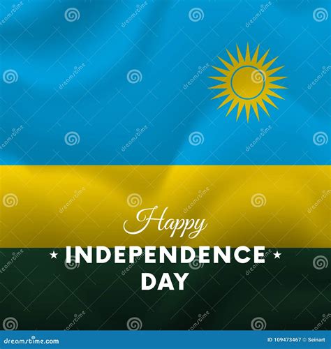 Banner Or Poster Of Rwanda Independence Day Celebration Waving Flag