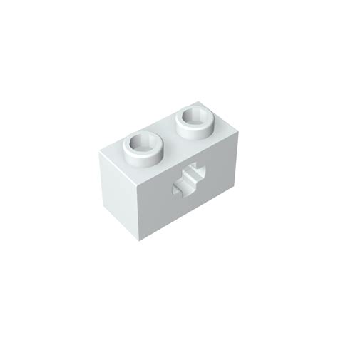 Technic Brick 1 X 2 With Axle Hole Type 1 Opening And Bottom Pin