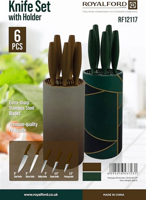 ROYALFORD KNIFE SET 6 PCS RF12117 KNIVES SET WITH HOLDER WESTORE