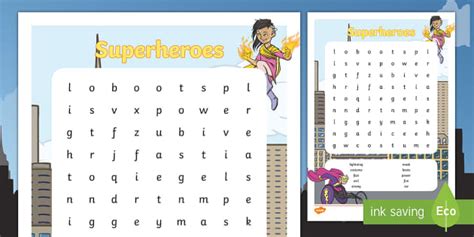 Superheroes Word Search English Primary Resources Twinkl