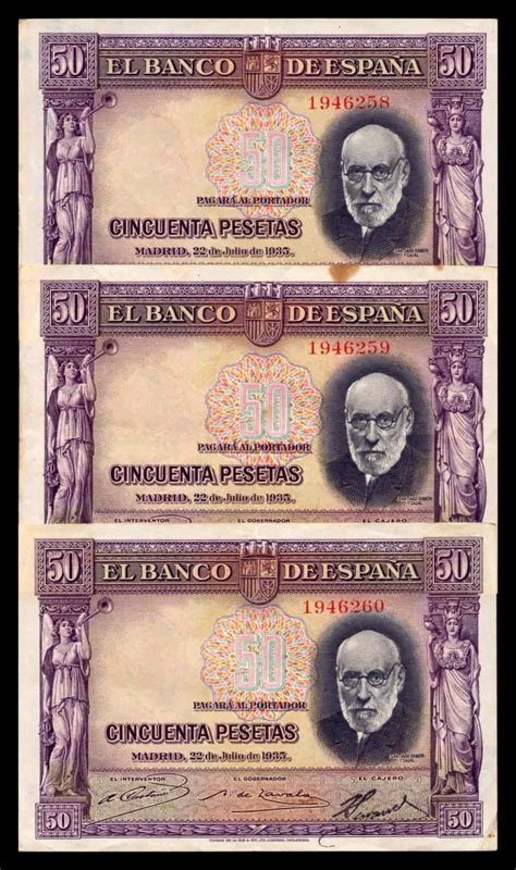 Espa A Tr O Correlativo Pesetas Santiago Ram N Y Cajal Pick