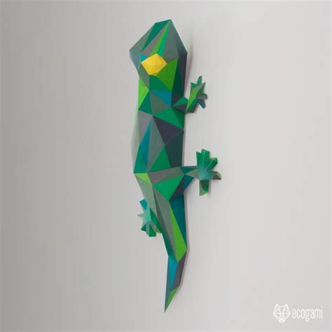 Make Your Own Papercraft Gecko With Ecogami S Template