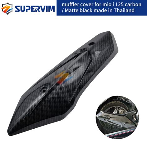 Supervim Motorcycle Mio I 125 Muffler Cover Heat Guard Carbon Matte