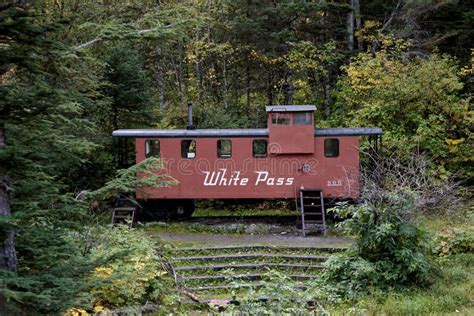 Historic White Pass Train of the Gold Rush in Skagway Alaska Editorial ...