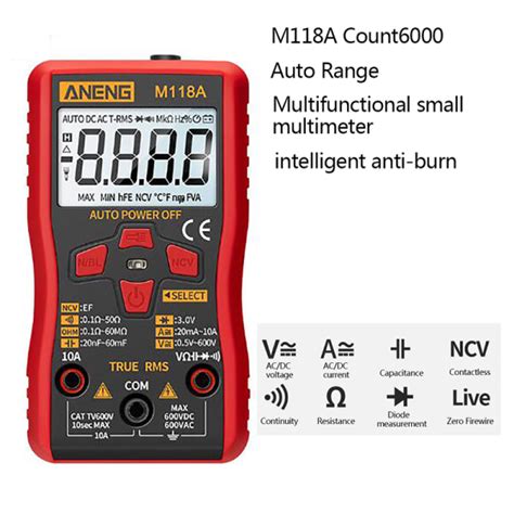 Aneng M118a Digital Multimeter Bärbar Acdc Tester Mini Resit Onesize Dc25 Onesize Fyndiq