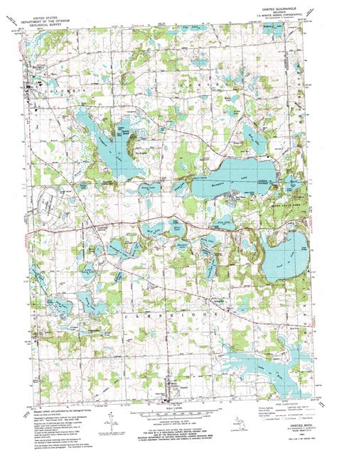 Onsted Topographic Map 124000 Scale Michigan