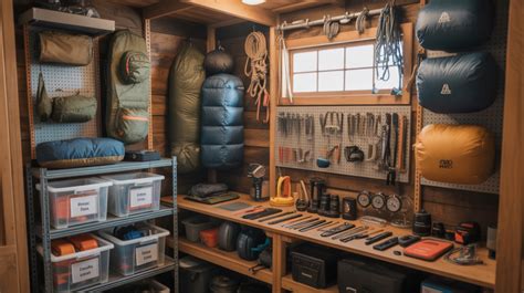 camping gear storage ideas   equipment organized  ready
