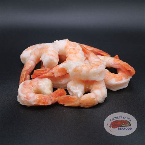 Cooked Black Tiger Shrimp Peeled And Deveined Caudles Catch Seafood