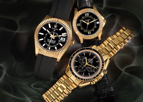 Yellow Gold and Black Watches | The Watch Club by SwissWatchExpo