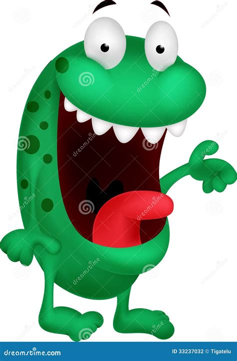 Cute Green Monster Cartoon Stock Vector Illustration Of Alien 33237032