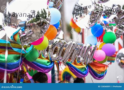 Rainbow Ballons Gay Pride At Copenhagen Year Editorial Photo Image Of Express Crowd