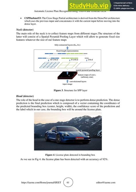 AUTOMATIC LICENSE PLATE RECOGNITION USING YOLOV4 AND TESSERACT OCR PDF