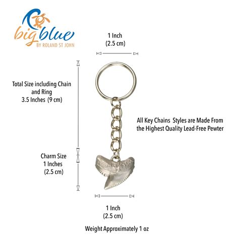 Shark Tooth Keychain Shark Tooth Key Ring Tiger Shark Tooth Keychain