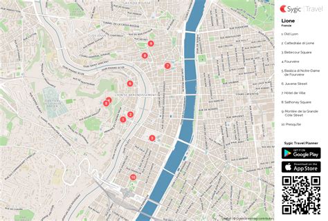 Lione Mappa Turistica Da Stampare Sygic Travel