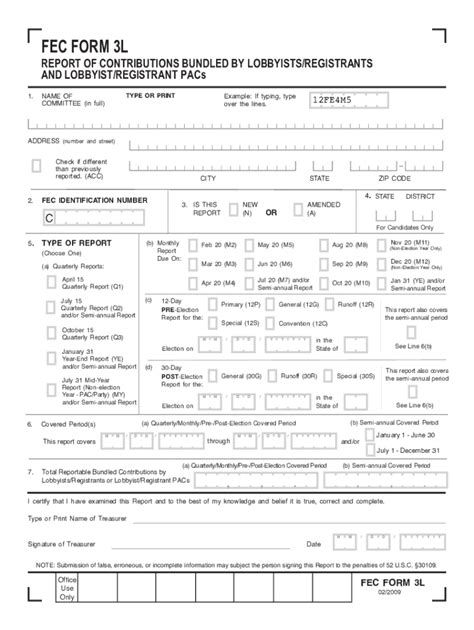 Fillable Online FEC Form 3L Lobbyist Bundling Disclosure FEC Form 3L