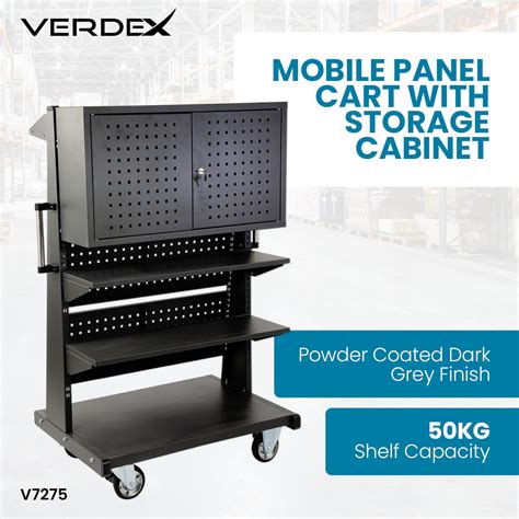 Mobile Panel Cart With Storage Cabinet Verdex Equipment