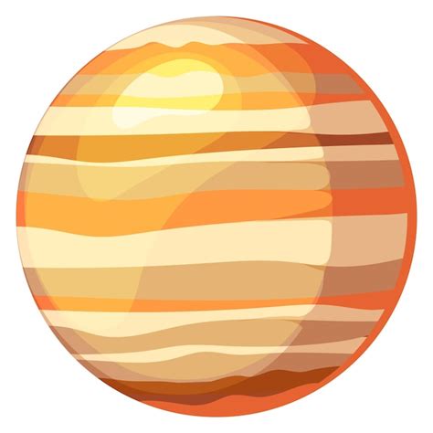 Icône De Dessin Animé De Jupiter Planète Spatiale Du Système Solaire