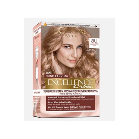 L Oréal Paris Excellence Creme Nude Renkler 8U Nude Koyu Sarı Denebunu